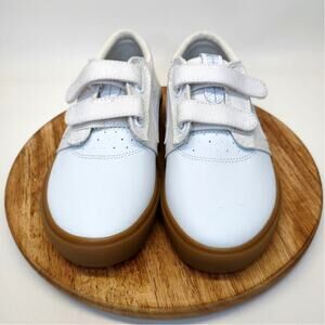 Lakai Limited Shoes Griffin Kids - White/White Leather and Canvas Size 2